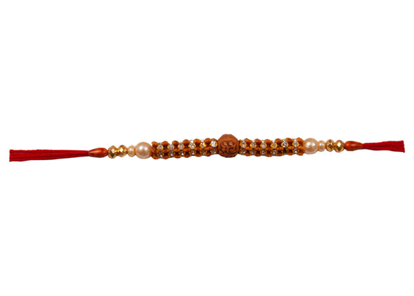 12 Rakhis - Bulk Rakhis - Brown and white beads