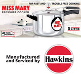 Hawkins Miss Mary Aluminum Pressure Cooker Silver 3 Litres