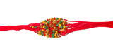 Pack of 12 Rakshabandhan Rakhis - Green Red Yellow beads