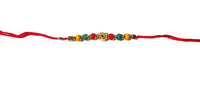 Pack of 12 Rakshabandhan Rakhis - Green Red Yellow beads