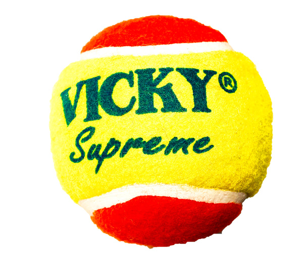 Vicky Supreme Yellow and Red Hard & Heavy Cricket Tennis Ball Pack of 6