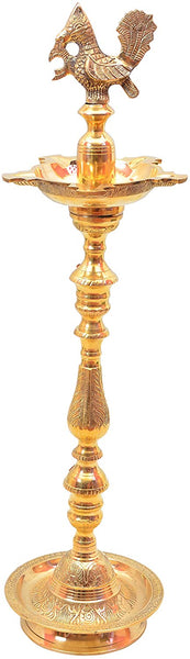 Brass Mahabharat Diya Inauguration Lamp for Pooja ( Size 18 ) Diwali Décor