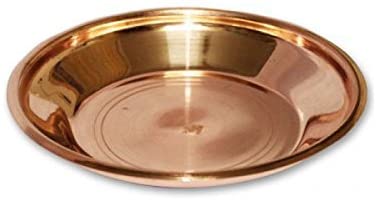 Copper Pooja Thali Plate, Tarbhana - 7 inch Diameter